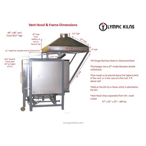 Vent Hood Stainless Steel for DownDraft Gas Kilns - HEATTREATNOW