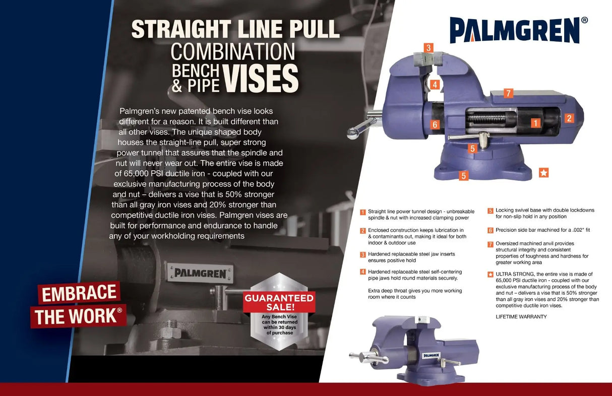 Comb. Bench & Pipe Vise 5" - HEATTREATNOW