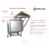 Vent Hood Stainless Steel for DownDraft Gas Kilns